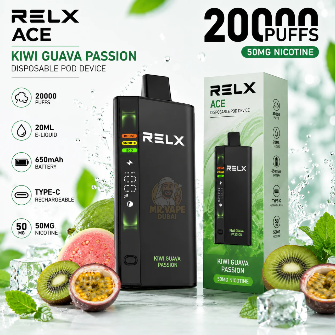 RELX Ace 20000 Puffs Disposable Vape UAE | Buy 20K Rechargeable