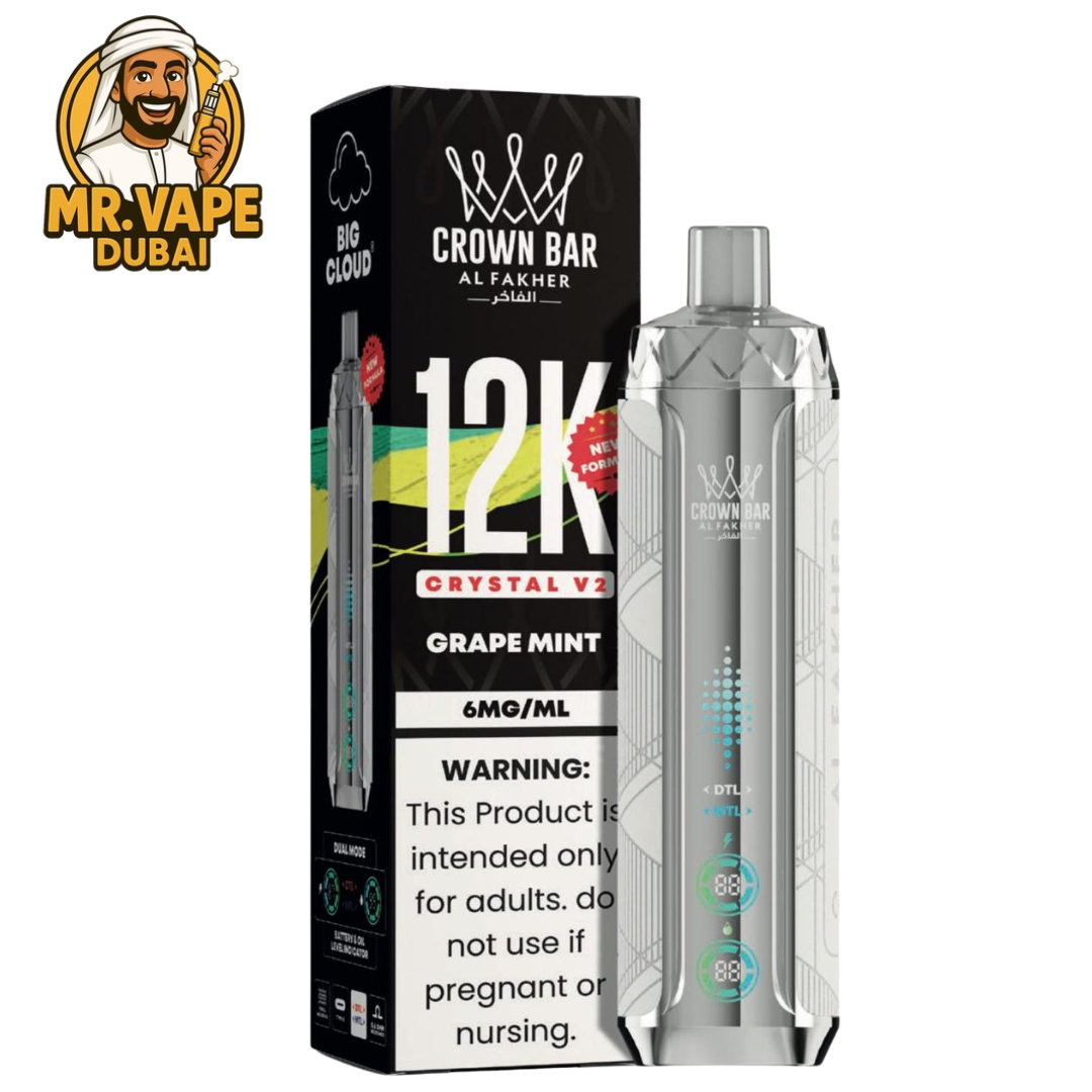 Al Fakher Crown Bar Crystal V2 12K Puffs | Mr Vape Dubai