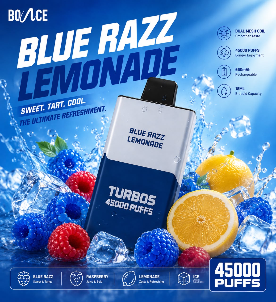 Bounce Turbos 45000 Puffs Disposable Vape | Mr Vape Dubai