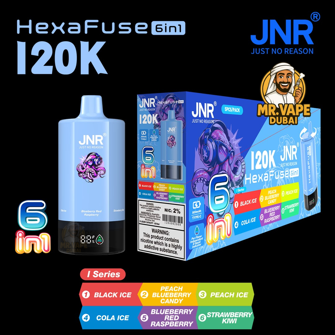 JNR HexaFuse 120K Puffs Vape Dubai | Buy 6in1 Vape UAE