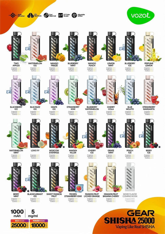 Vozol Gear Shisha 25000 Puffs Dubai | Smart DTL Vape UAE