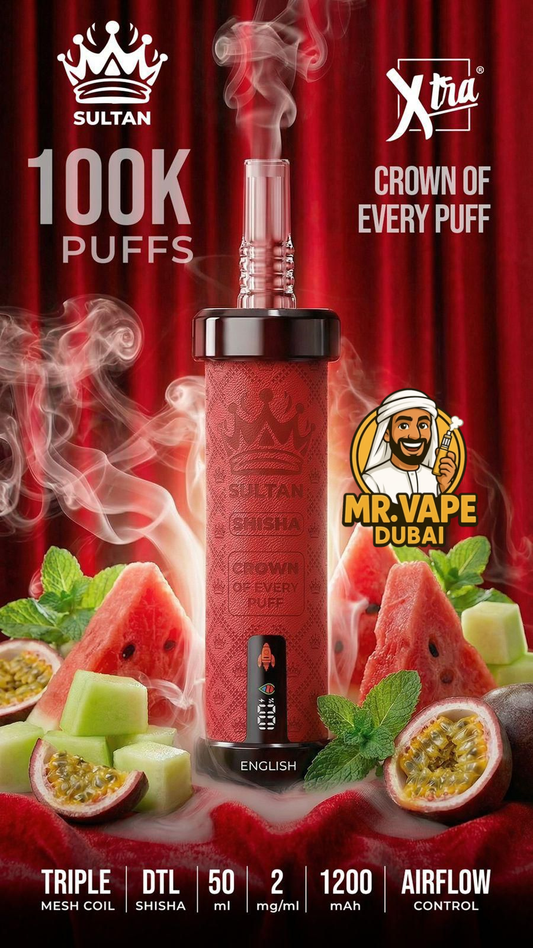 Xtra Sultan Shisha 100,000 Puffs Vape Mr Vape Dubai