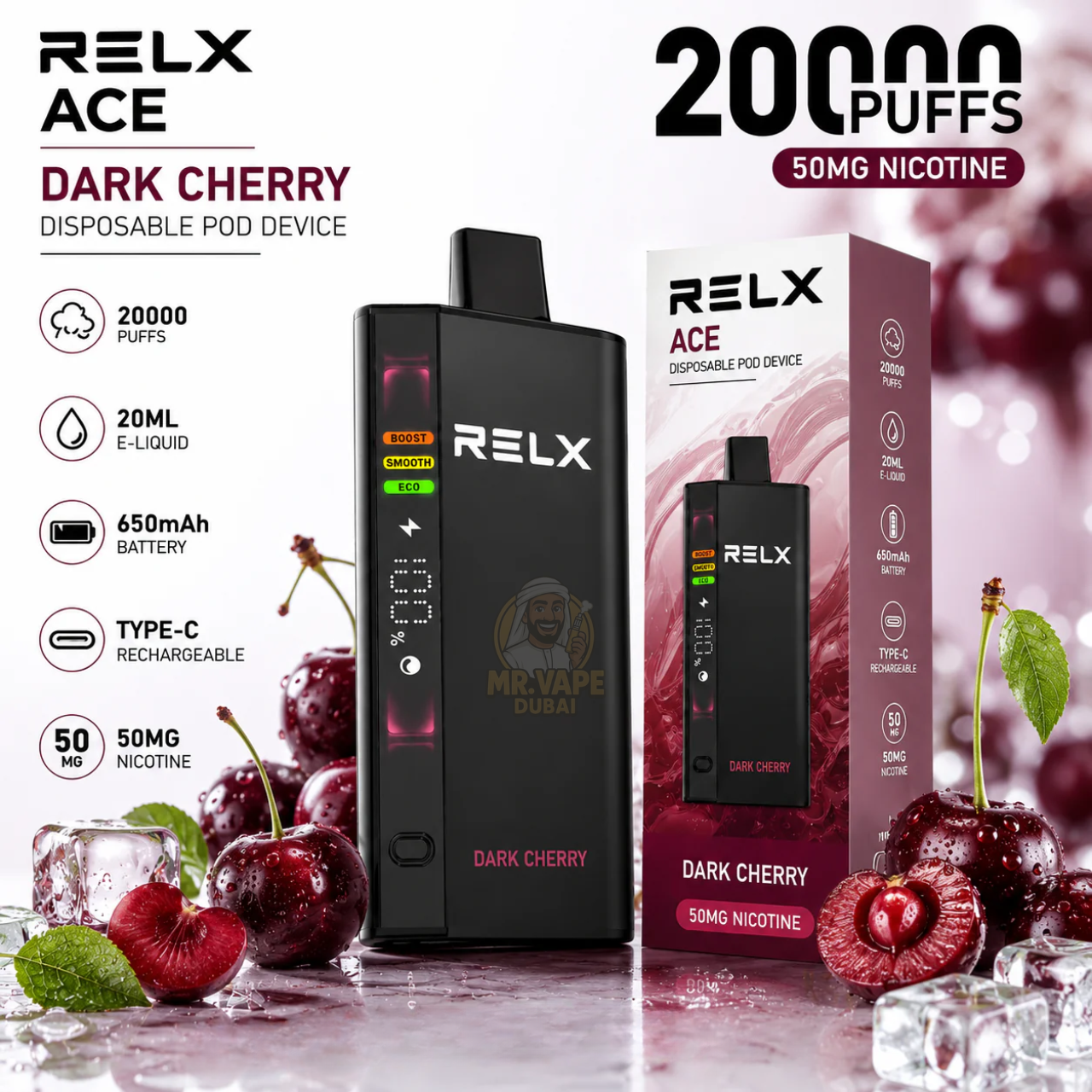 RELX Ace 20000 Puffs Disposable Vape UAE | Buy 20K Rechargeable