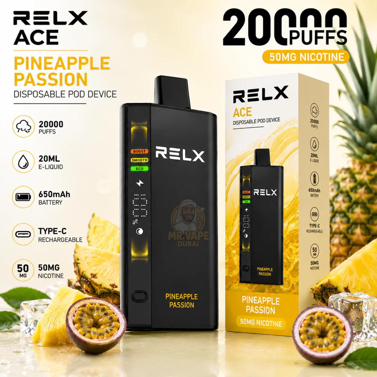RELX Ace 20000 Puffs Disposable Vape UAE | Buy 20K Rechargeable