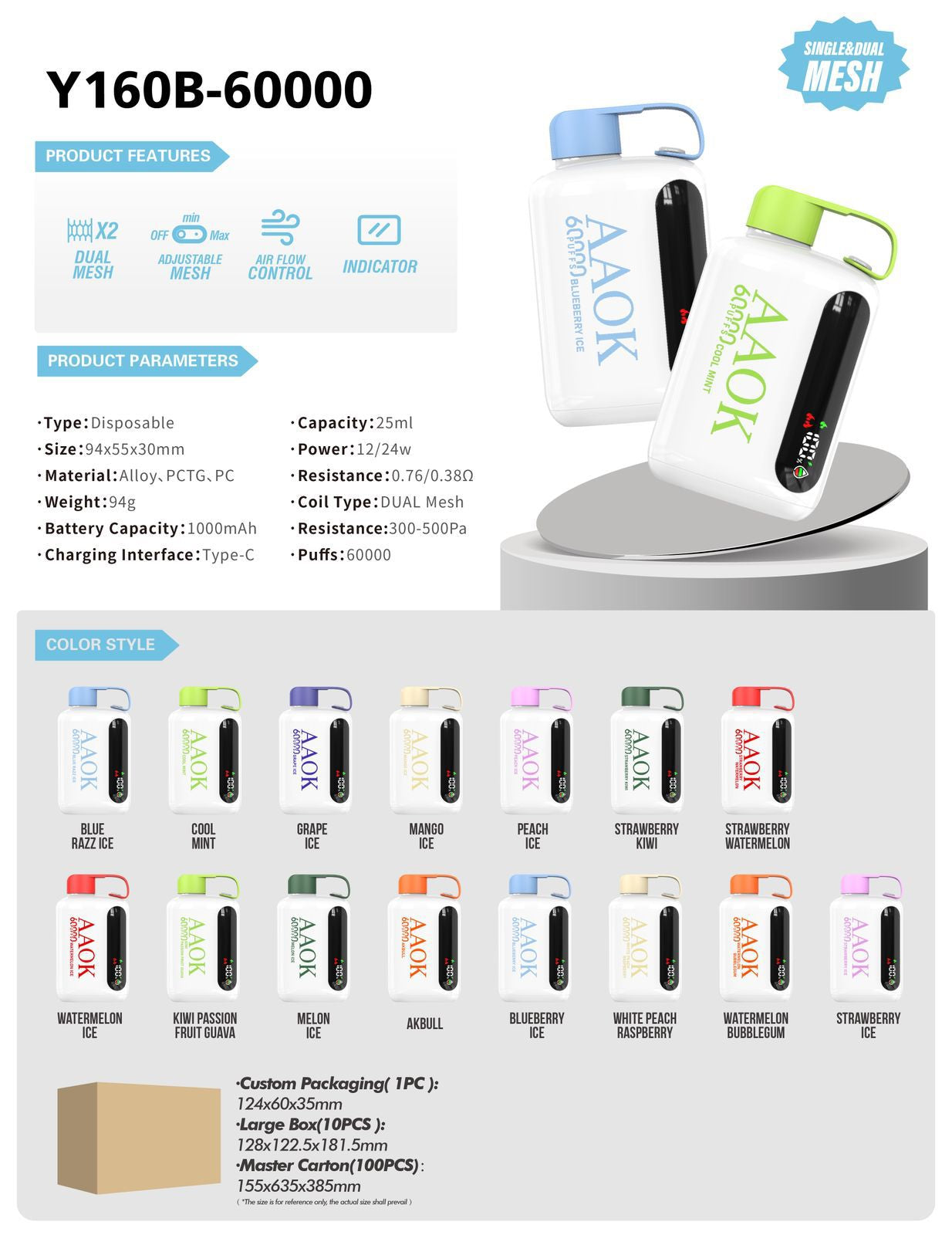 AAOK 60000 Puffs Disposable Vape | Mr vape 