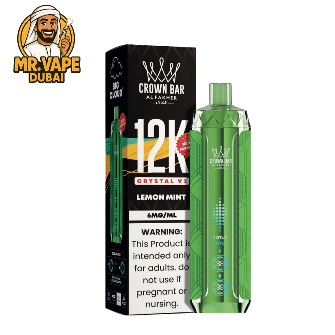 Al Fakher Crown Bar Crystal V2 12K Puffs | Mr Vape Dubai