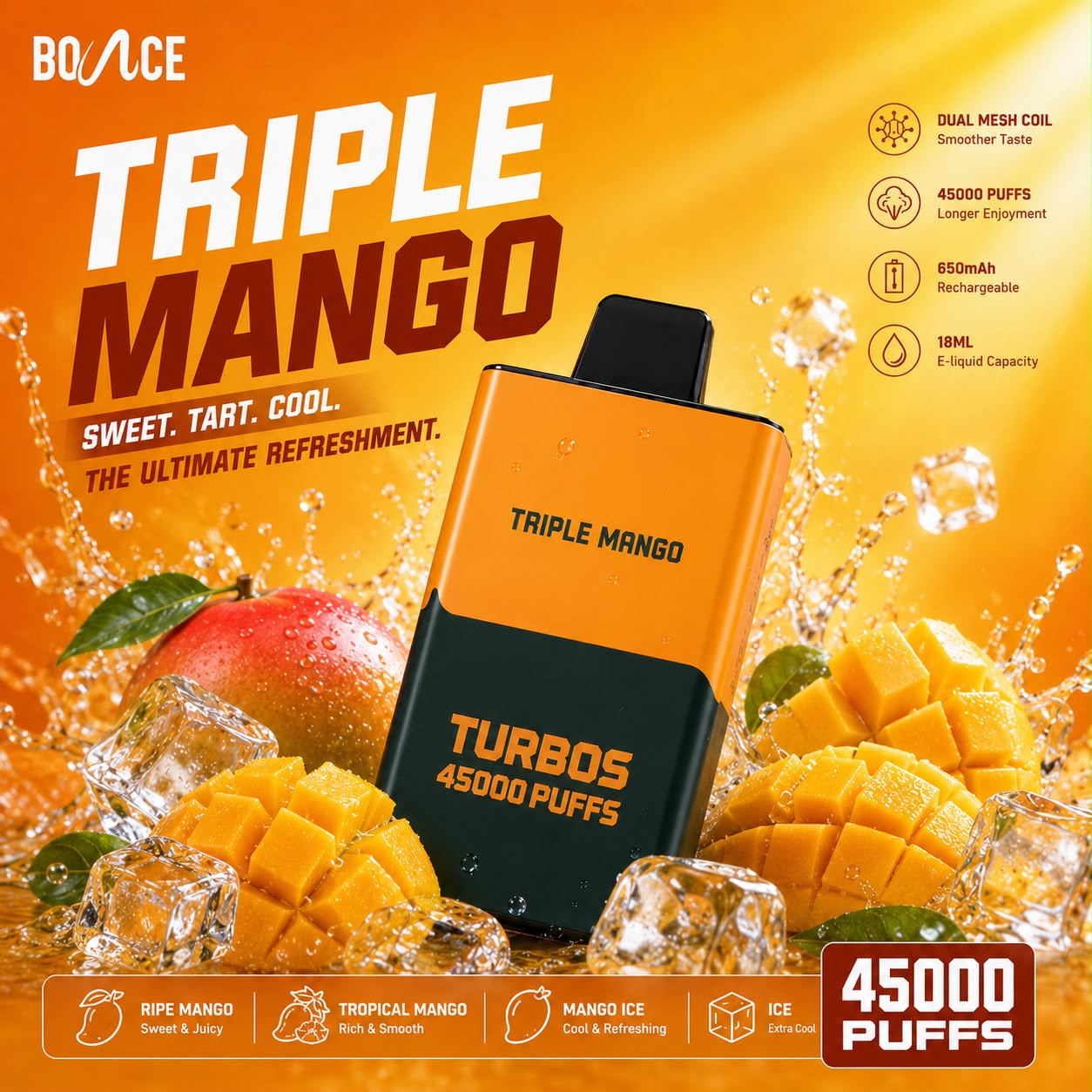 Bounce Turbos 45000 Puffs Disposable Vape | Mr Vape Dubai