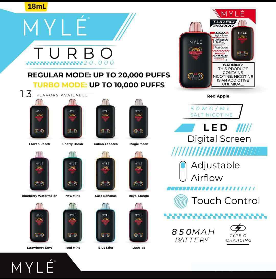 MYLE Turbo 20000 Puffs | Premium Vape in Dubai | Fast Delivery UAE