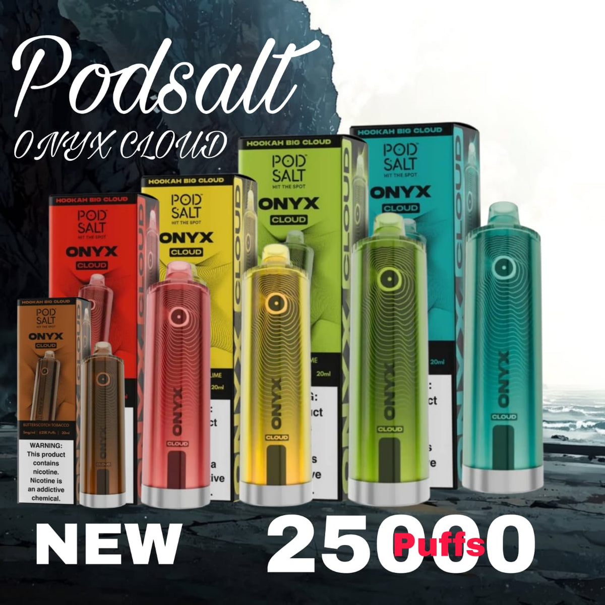 Pod Salt ONYX Cloud Shisha – 25,000 Puffs – 5mg Nicotine in UAE
