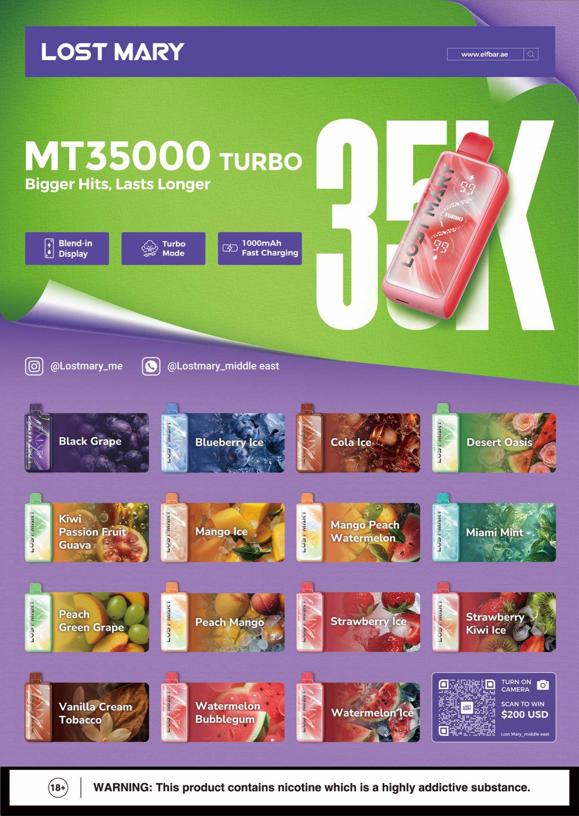 Lost Mary MT 35000 Puffs Turbo Disposable Vape in Dubai