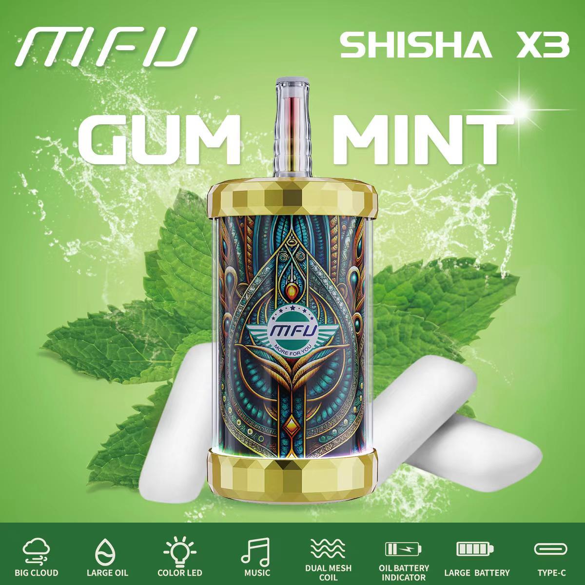 MFU SHISHA X3 Hookah 150000 Puffs Disposable Vape in Dubai