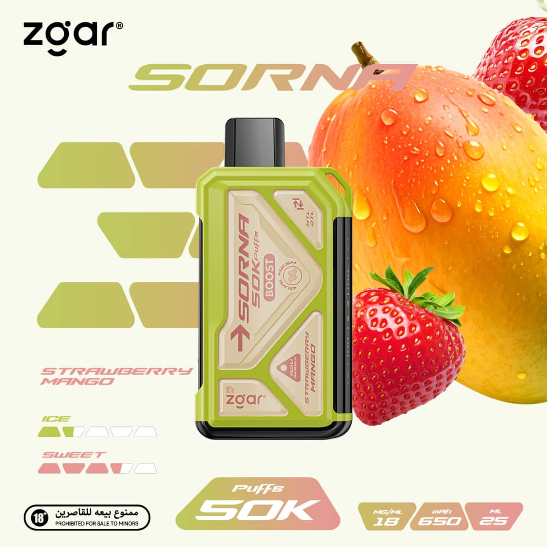 ZGAR Sorna 50000 Puffs Disposable Vape 18mg In Dubai