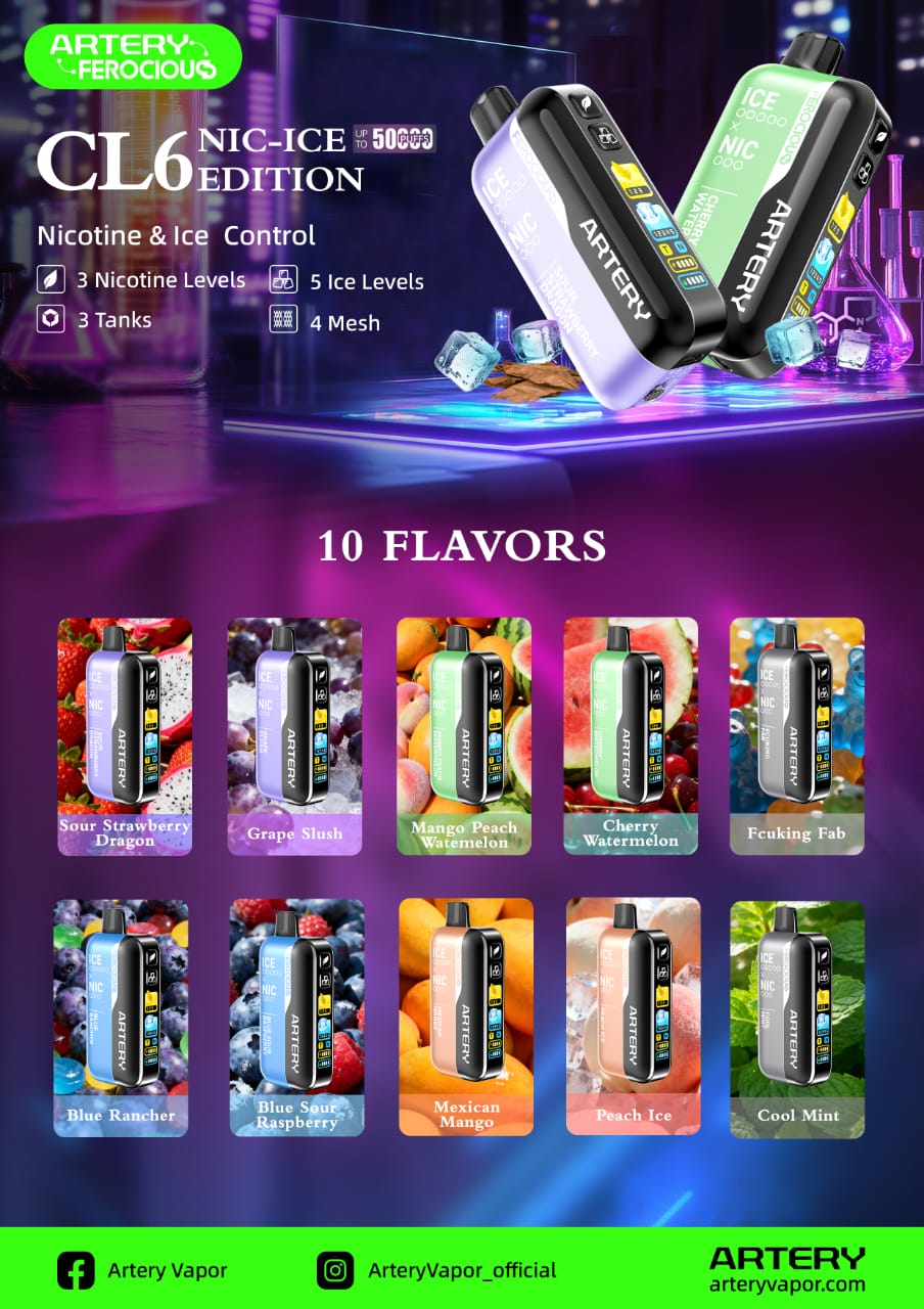 Artery Ferocious CL6 50000 Puffs NIC-ICE Edition in the UAE