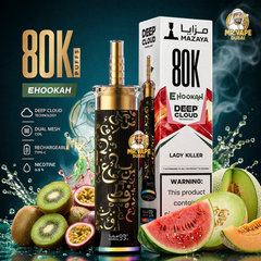 Mazaya Deep Cloud 80K Puffs E-Hookah with 30ml e-liquid, 1300mAh rechargeable battery, mesh coil and adjustable airflow UAE