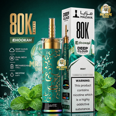 Mazaya Deep Cloud 80K Puffs E-Hookah with 30ml e-liquid, 1300mAh rechargeable battery, mesh coil and adjustable airflow UAE