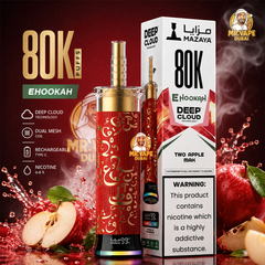 Mazaya Deep Cloud 80K Puffs E-Hookah with 30ml e-liquid, 1300mAh rechargeable battery, mesh coil and adjustable airflow UAE