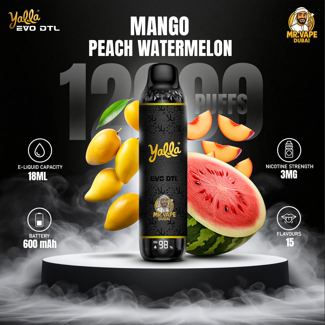 Yalla EVO DTL 0.3mg 12000 Puffs Disposable Vape in UAE